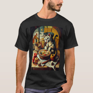 Camiseta Gato Cozinhando Torta de Maçã