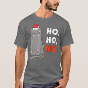 Camiseta Gato Crianças de Natal Papais noeis Engraçados Gat