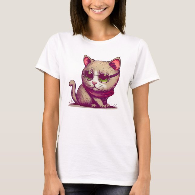 Camiseta Gato Crítico Vibes Mulheres (Frente)