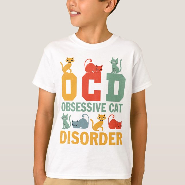 Camiseta Gato Cujo Distúrbio de Gato Obsessivo de OCD (Frente)