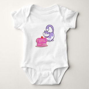 Camiseta Gato Cupcake Roxo Fofo