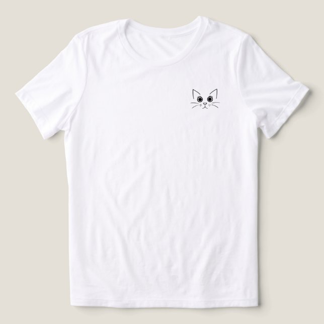 Camiseta gato curioso (Design frontal)
