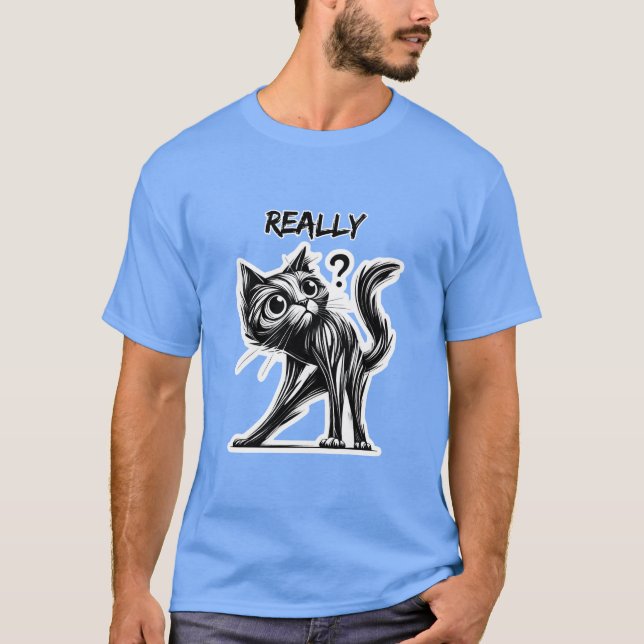 Camiseta Gato curioso: design humorístico (Frente)