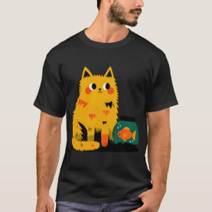 Camiseta Gato Curioso & Tigela de Peixe Dourado: Maravilhas