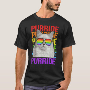 Camiseta Gato da Bandeira Arco-íris do Orgulho Gay LGBT Col