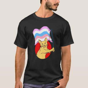 Camiseta Gato da Bandeira Bigênero Gênero Não Binário