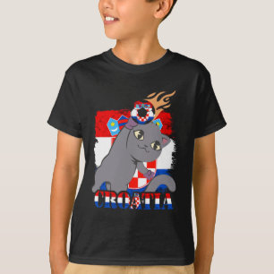 Camiseta Gato da Bandeira Croata Futebol Croata Raízes Croa