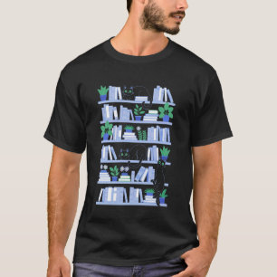Camiseta Gato da Biblioteca Amante de Livros Literatura Bib