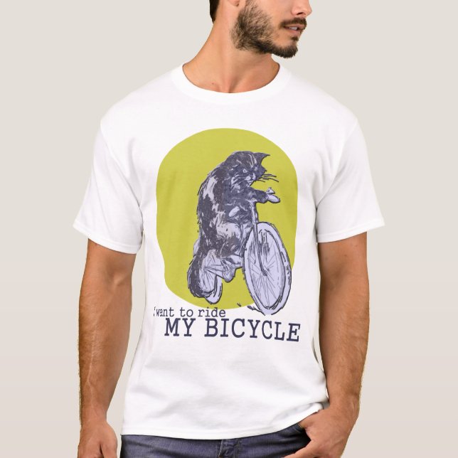Camiseta Gato da bicicleta (Frente)