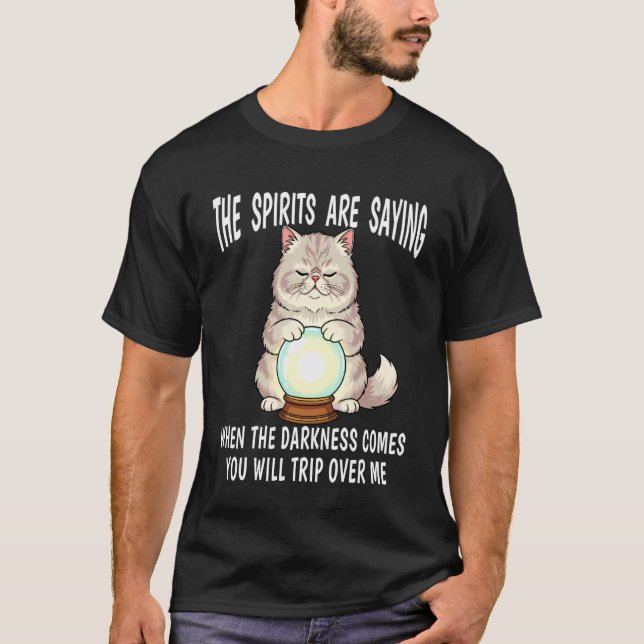 Camiseta Gato da Casa da Vidente com Bola de Cristal Tropeç (Frente)