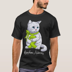Camiseta Gato da Fita Verde Lima do Mês de Conscientização