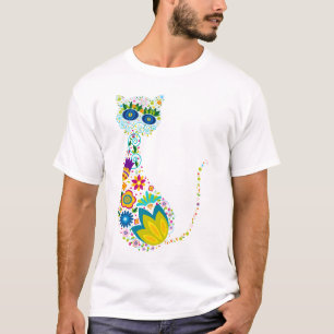 Camiseta Gato da flor
