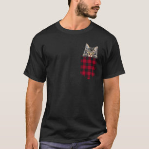 Camiseta Gato da Floresta Norueguesa no Bolso Espiando Amor
