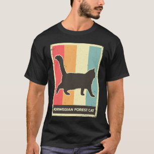 Camiseta Gato da Floresta Norueguesa  Poster Vintage Retro 