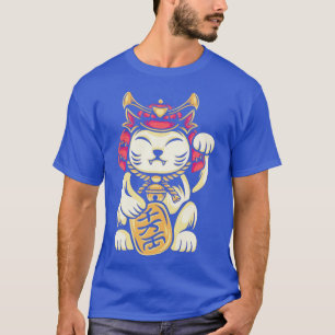 Camiseta Gato da Fortune do Samurai Maneki Neko, um japonês