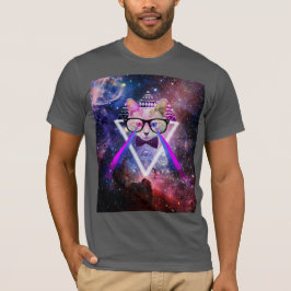 Camiseta Gato da galáxia do hipster