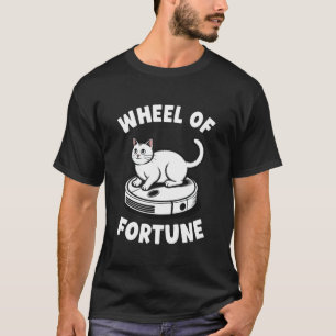 Camiseta Gato da Roda da Fortuna Piada Aspirador Robô Gato