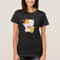 Gato da Sorte Kawaii Japonês Maneki Neko Doodle