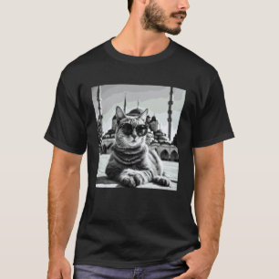 Camiseta Gato da Turquia no Mosque Azul e Mesquita de Sulta