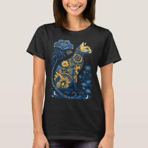 Camiseta Gato da Ucrânia Floral Vintage Bandeira Ucraniana