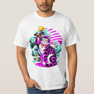 Camiseta Gato da Vitória Ousado em Estilo Pop Art para Joga