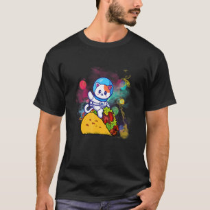 Camiseta Gato Dabbing Astronauta No Espaço Presente Taco Mo