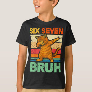 Camiseta Gato Dabbing Bruh 67 Meme 6 7 Seis Sete