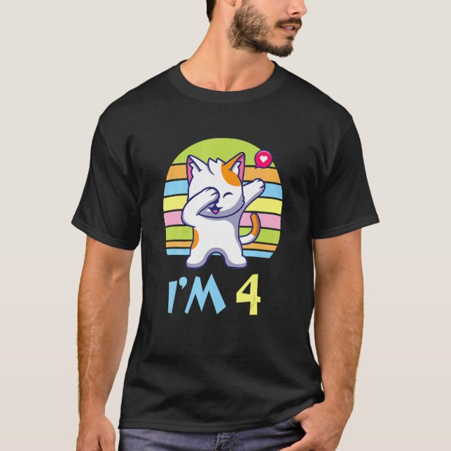 Camiseta Gato Dabbing Com Coração Feliz Para Mim Com Você D (Frente)