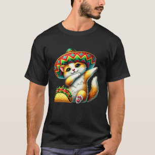 Camiseta Gato Dabbing Taco Cinco de Mayo Festa Mexicana Cri