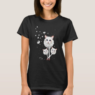 Camiseta Gato Dandelion Flor Gato Lover Engraçado Gato Teto