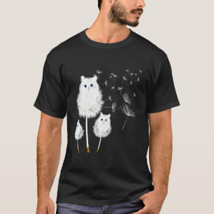 Camiseta Gato Dandelion Flor Incrível Desenho de Gato