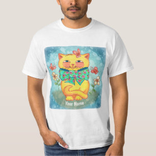 Camiseta Gato das Flores Amarelas