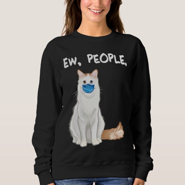 Camiseta Gato das Pessoas Ew Van Turco Usando Máscara Facia (Frente)