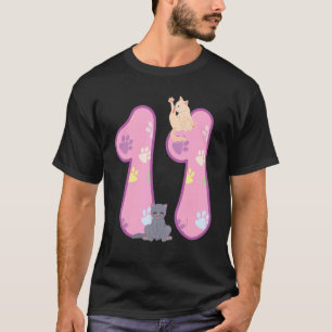 Camiseta Gato de 11º aniversário  Festa de aniversário do g
