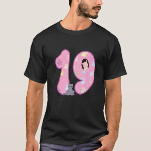 Camiseta Gato de 19º aniversário  Festa de aniversário do g