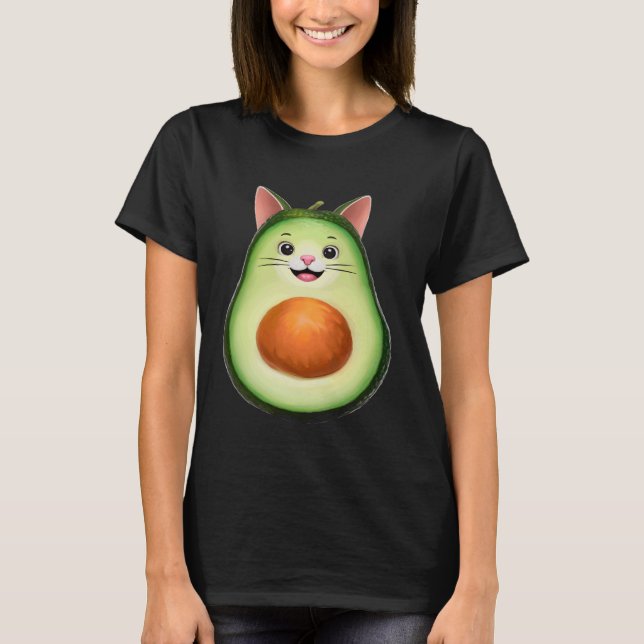 Camiseta Gato de Abacate Divertido (Frente)