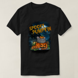 Camiseta Gato de Abóbora de Halloween Spooky