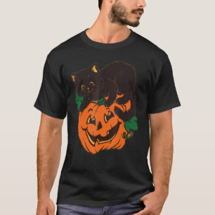 Camiseta Gato de Abóbora Preto de Gato Negro Bonito Cai no
