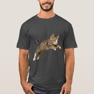 Camiseta Gato de Abstrato saltando