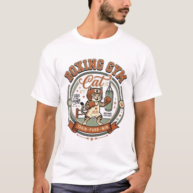 Camiseta Gato de Academia de Boxe Gato de Academia de Boxe  (Frente)