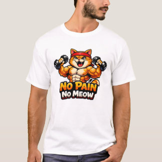 Camiseta Gato de Academia Engraçado – Sem Dor Sem 