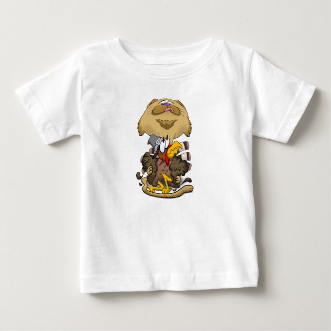 Camiseta Gato de Ação de Graças de Cabeça Grande (Frente)