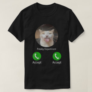 Camiseta Gato de Aceitação de Chamada Engraçado para Meme d