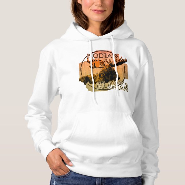 Camiseta Gato-de-alce-laranja-Kodiak Alaska (Frente)
