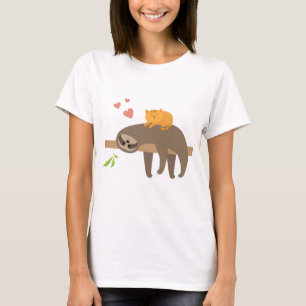 Camiseta Gato De Amor Lento Homens Engraçados Mulheres Gar