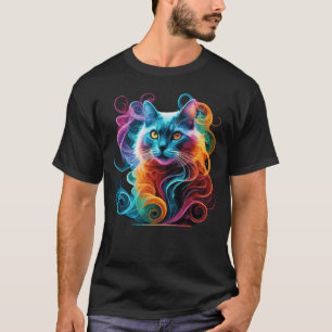 Camiseta Gato de Animo Espectral na Explosão de Fumos Vibra
