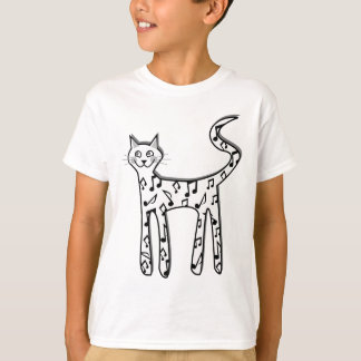 Camiseta Gato de anotação musical
