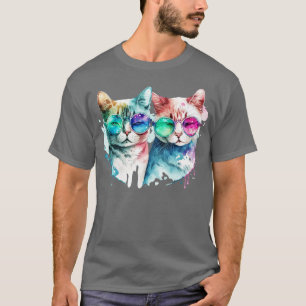 Camiseta Gato de Aquarela