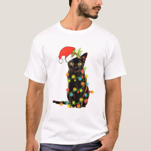 Camiseta Gato de Árvore de Natal Feliz e Engraçado de Natal
