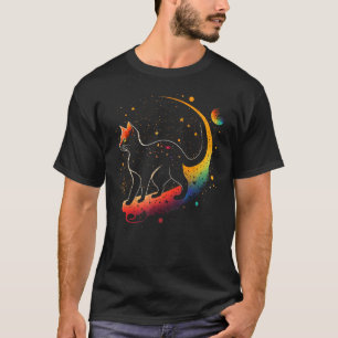 Camiseta Gato de Astronauta ou Galáxia Engraçado no Cat.
